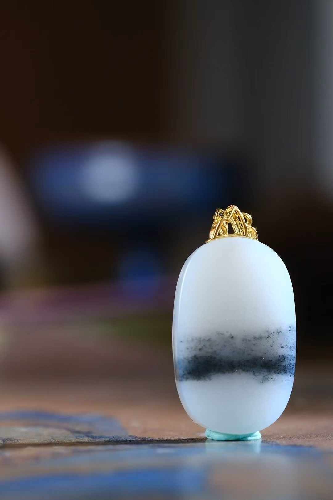 79710 和田玉青花無事牌