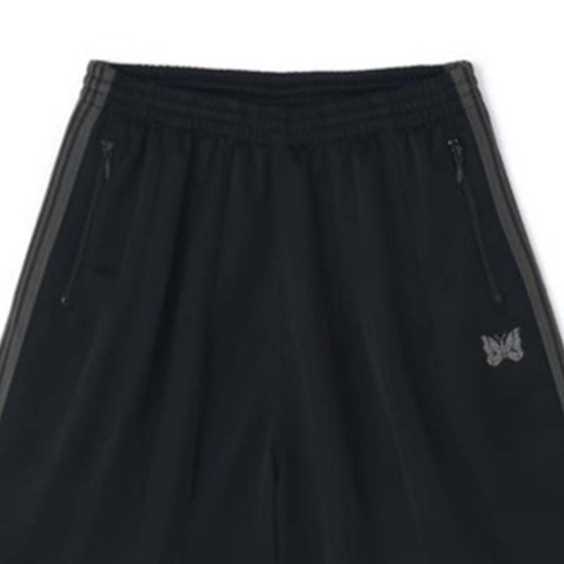 NEEDLES 別注款 H.D Track Shorts - Poly Smooth 短褲 黑灰色 SX1522-BA [台灣現貨]