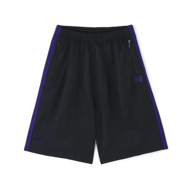 NEEDLES 別注款 H.D Track Shorts - Poly Smooth 短褲 黑紫色 SX1522-BE [台灣現貨]