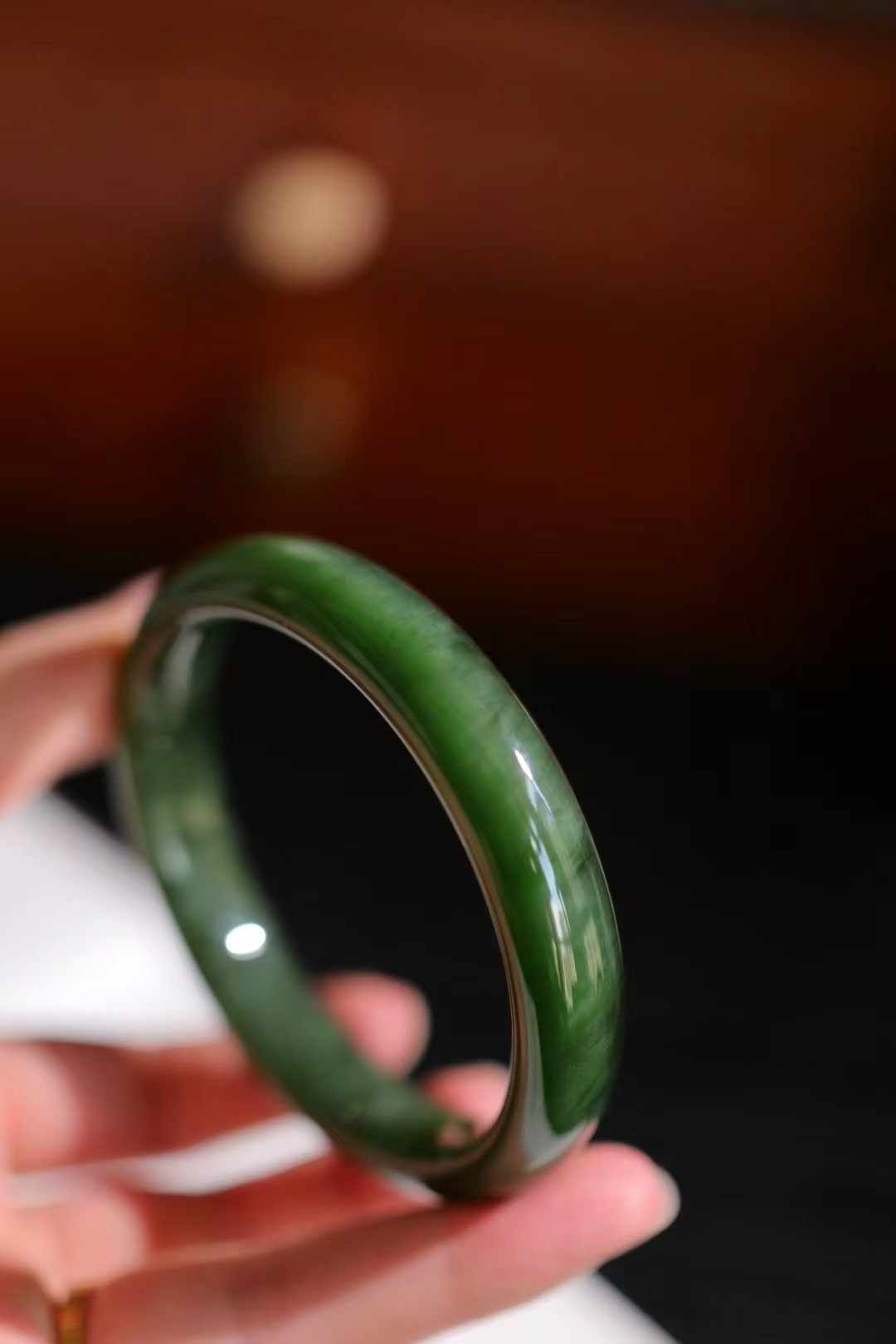 和田玉碧玉藍貓眼手鐲,天然和田玉軟玉