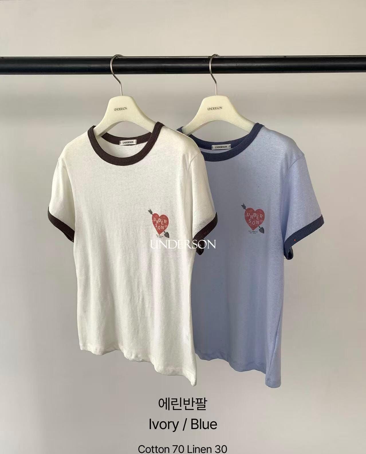 UD6412 撞色包邊愛心Tee