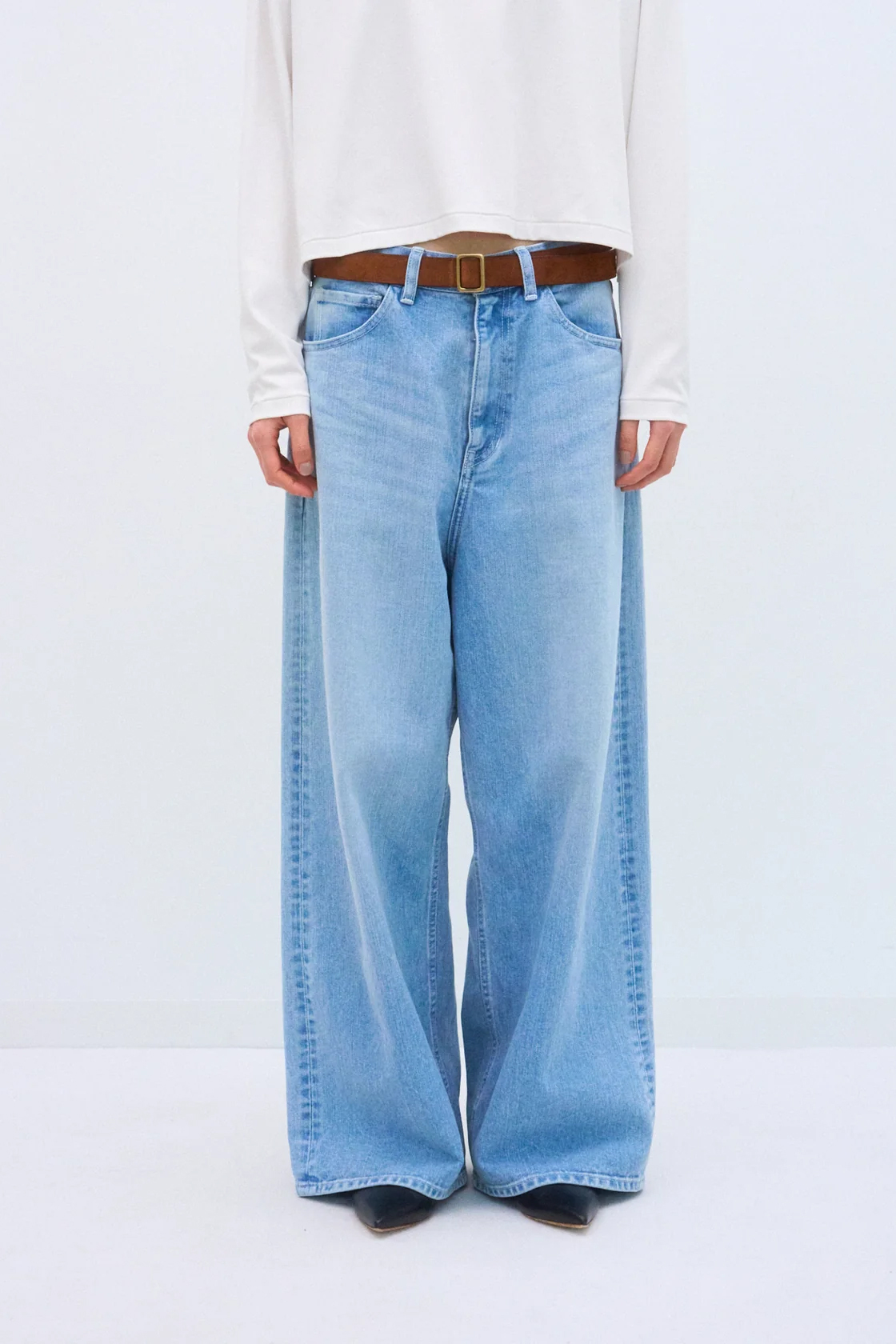 ATON DENIM WIDE PANTS