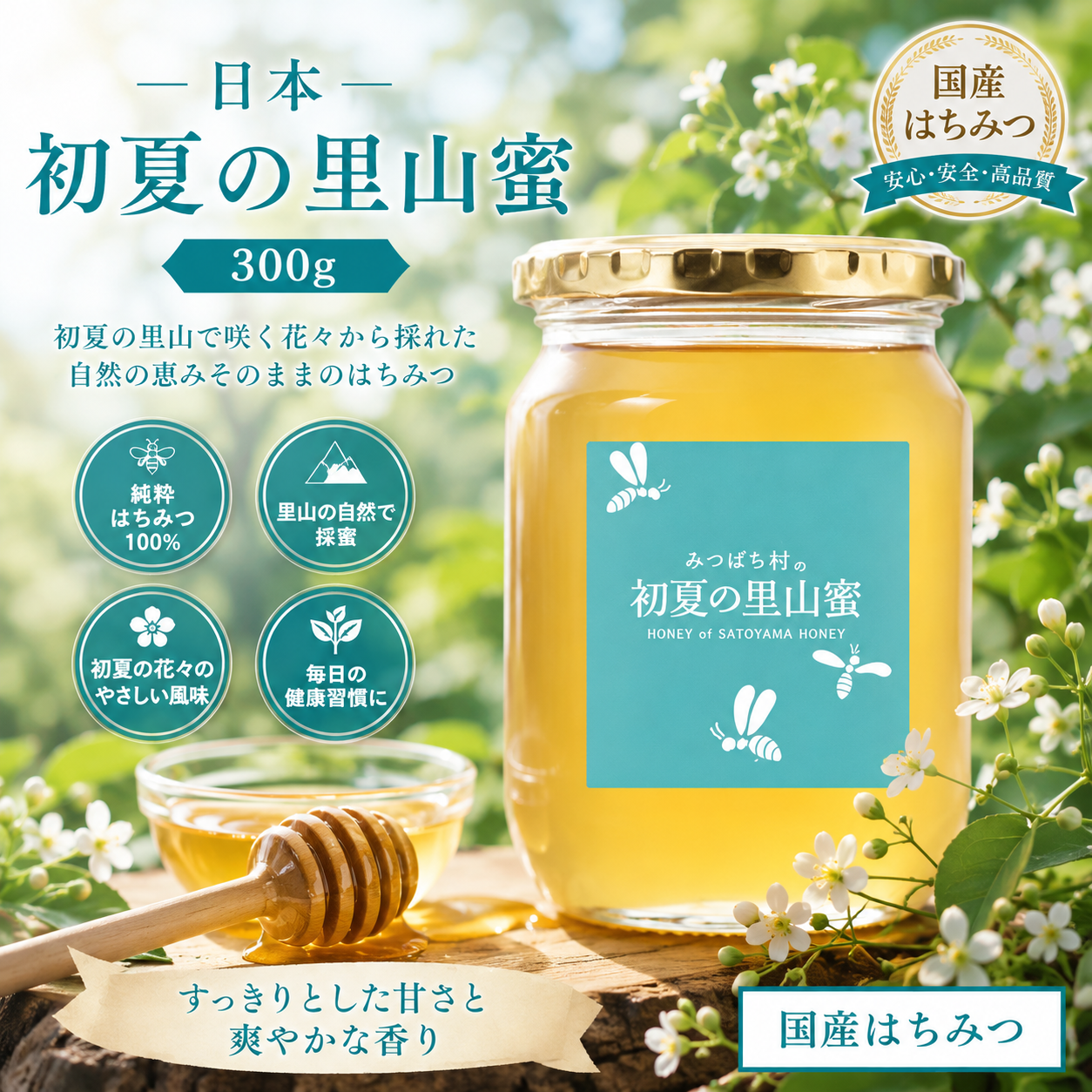 日本初夏の里山蜂蜜