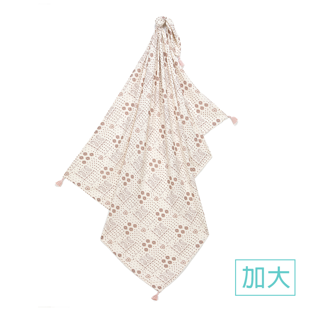 La Millou波蘭 竹纖涼感巾加大(140x110cm)｜抗菌包巾｜佩斯利紋(米底)