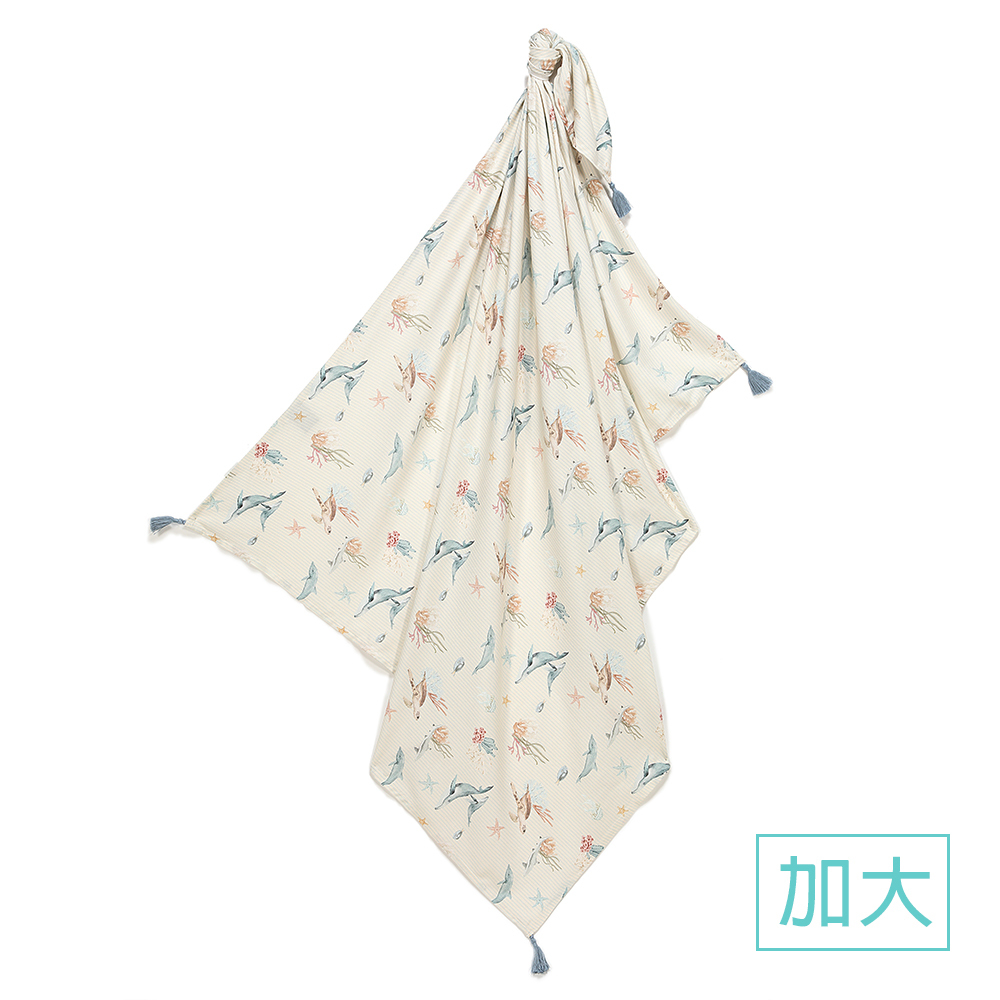 La Millou波蘭 竹纖涼感巾加大(140x110cm)｜抗菌包巾｜海底新世界