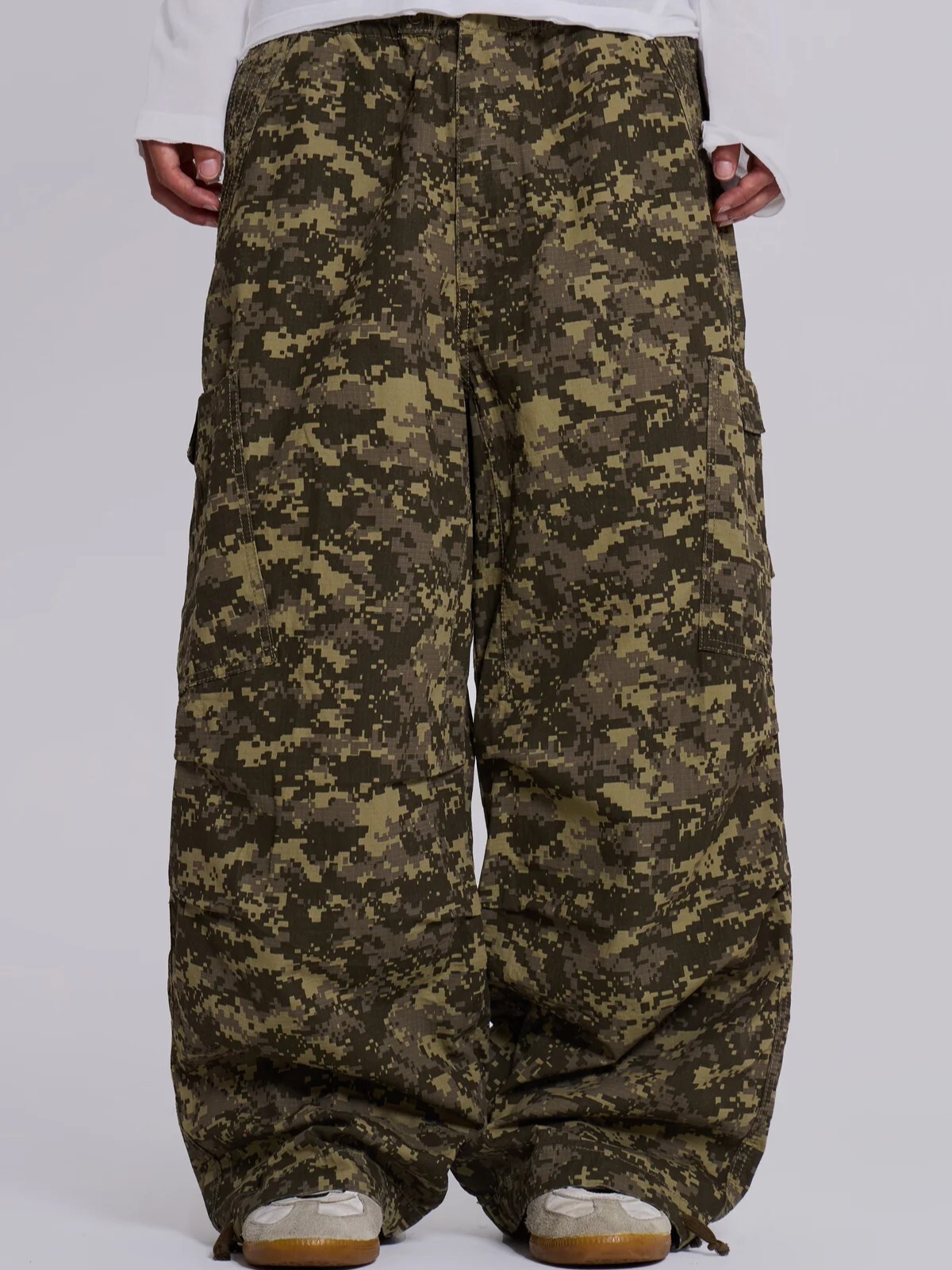 JADED LONDON 防撕裂 多口袋 數位迷彩抽繩工裝長褲 Digi Camo Ripstop Parachute Pants JMCP6007