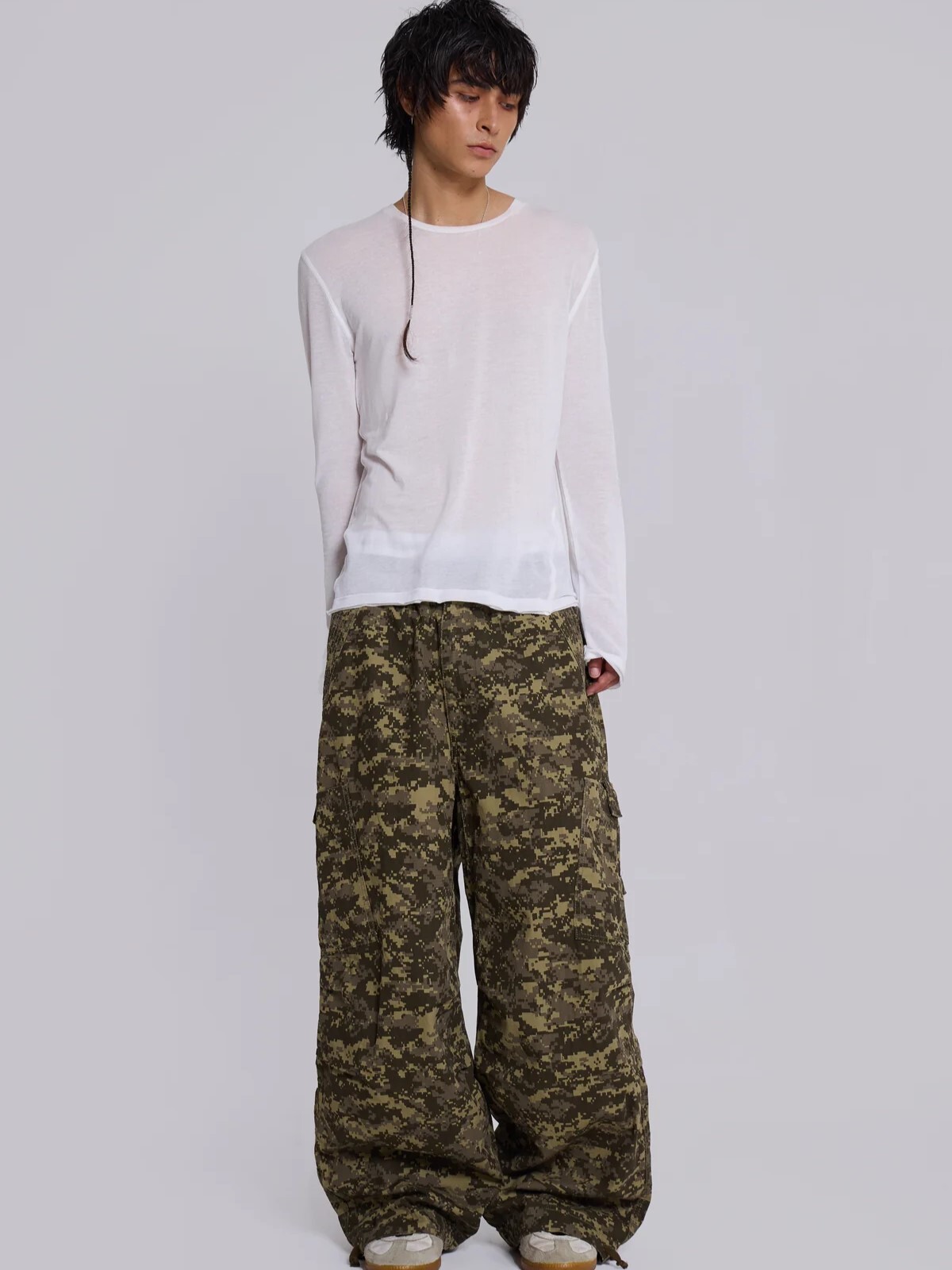 JADED LONDON 防撕裂 多口袋 數位迷彩抽繩工裝長褲 Digi Camo Ripstop Parachute Pants JMCP6007