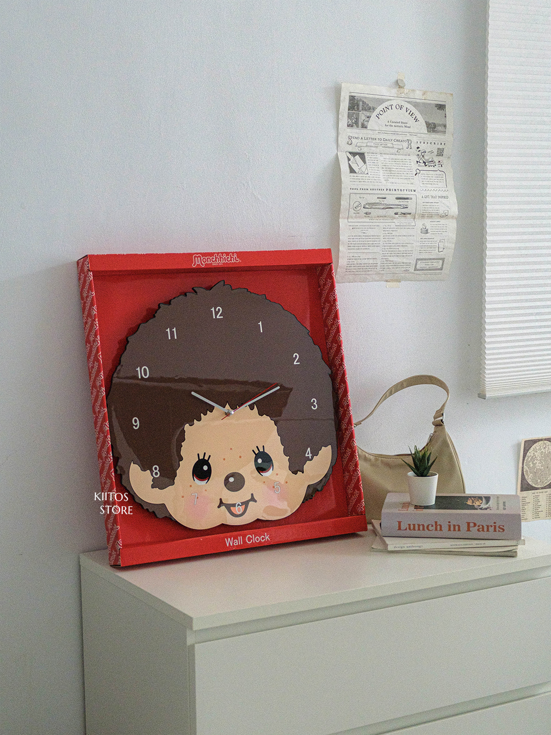 【現貨】國外限定 Monchhichi 蒙奇奇 Head Shape Wall Clock 大頭 時鐘