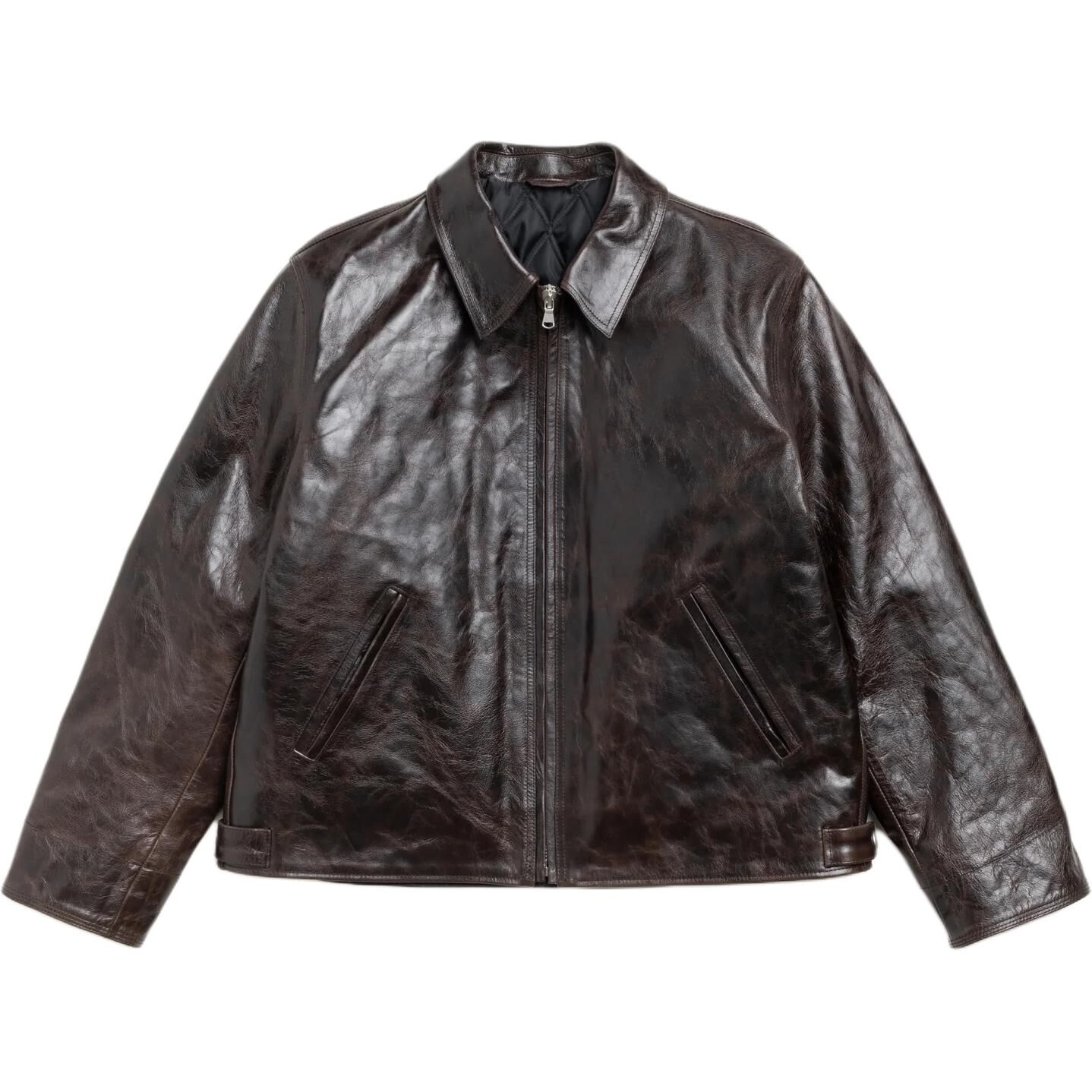 【代購】Stussy SS26 GARAGE JACKET LEATHER Jacket Unisex 115911