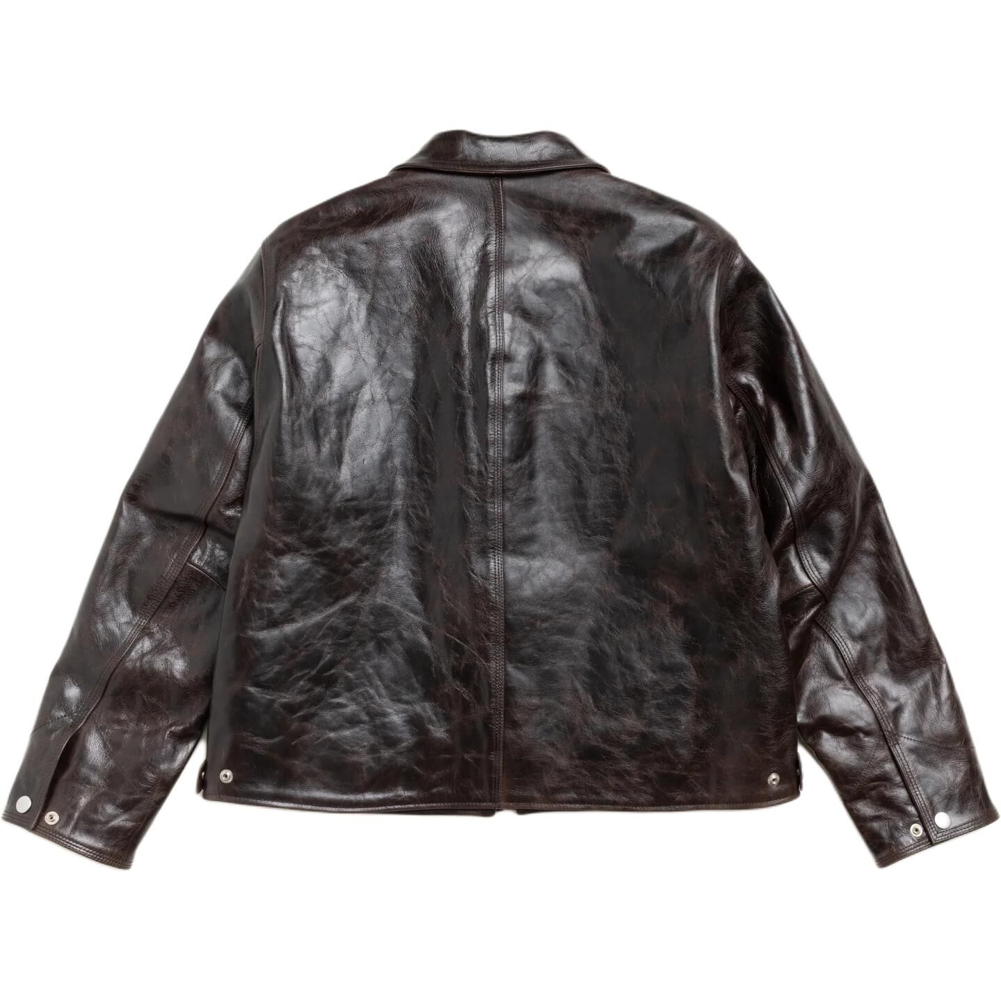 【代購】Stussy SS26 GARAGE JACKET LEATHER Jacket Unisex 115911