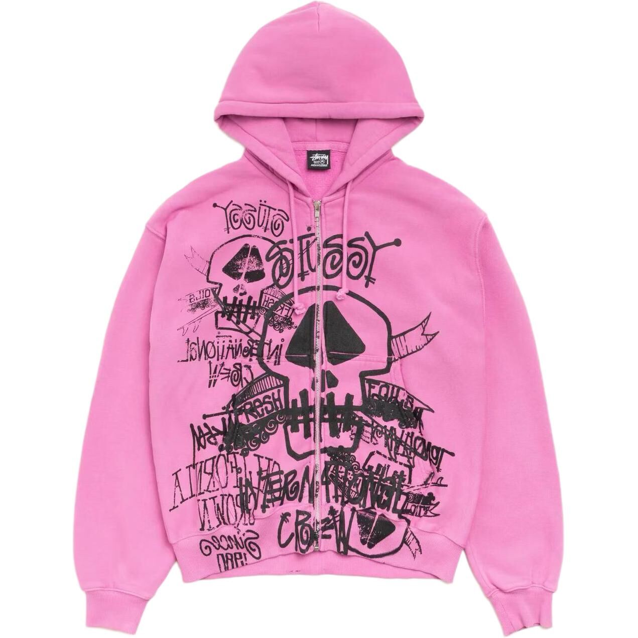 【代購】Stussy SS26 SKULLS ZIP HOODIE PIGMENT DYED Sweatshirt Unisex 1975177