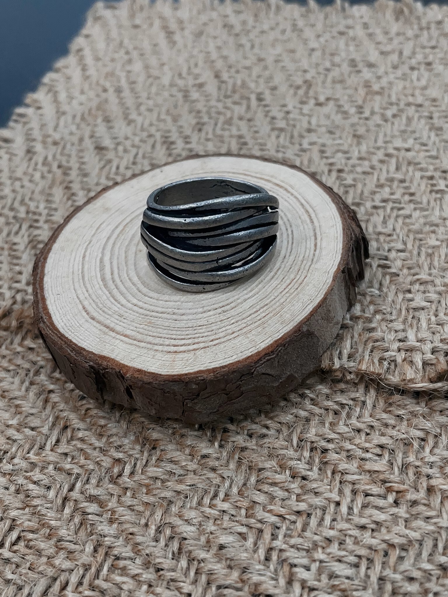 工業線條陶器戒指