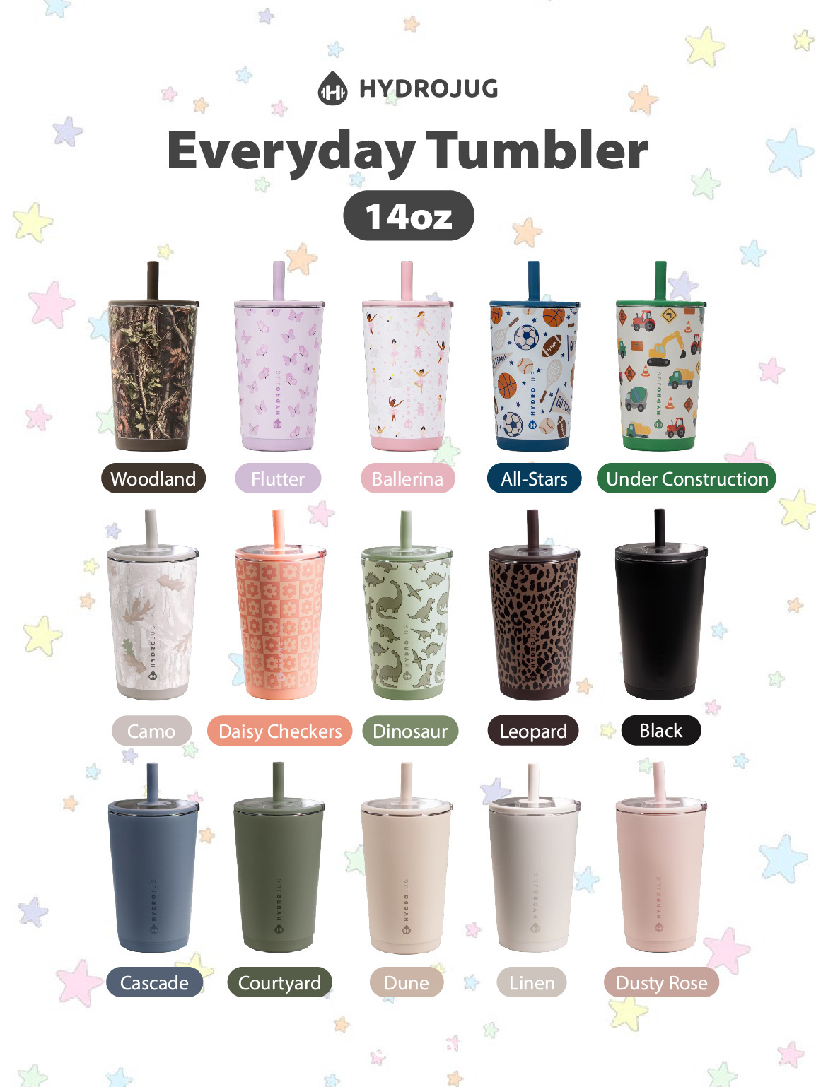 【預購】Hydrojug Everyday Tumbler 美國專利 陶瓷保溫 防漏吸管杯 14oz