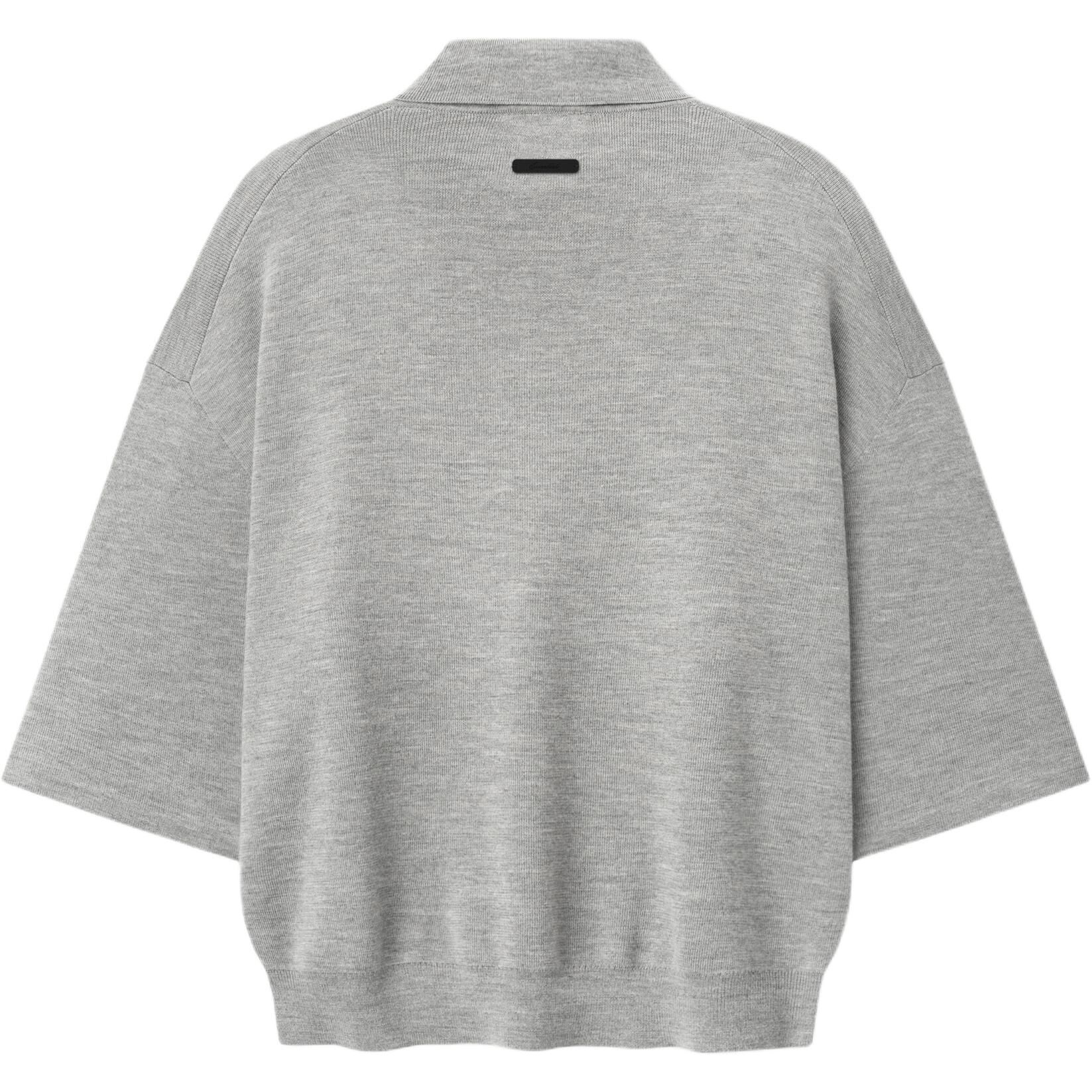 【代購】Fear Of God Essentials SS26 SIGNATURE 3/4 SLEEVE 90'S KNIT POLO CONCRETE HEATHER Sweater Unisex 192SP266962F