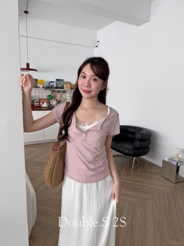 輕柔竹節棉真兩件式上衣*3色