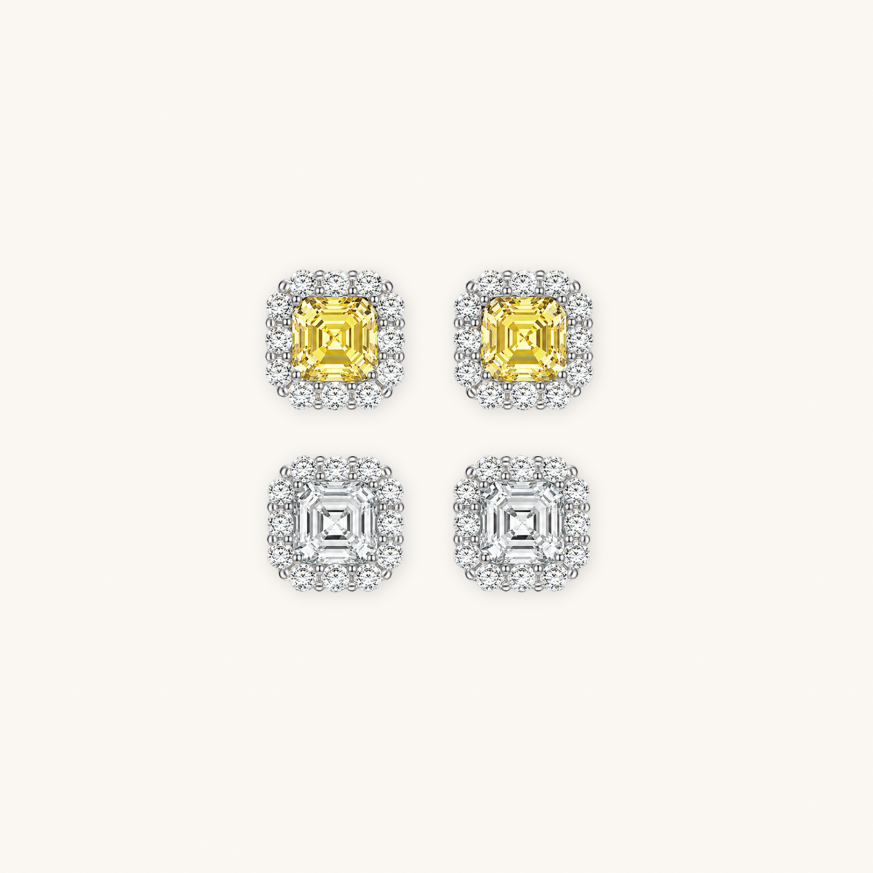 Bezel Yellow Earrings