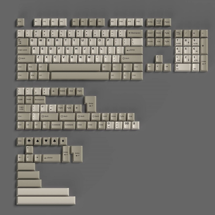 【GMK 風格鍵帽】Vintage 復古色 二色射出 PBT 鍵帽 Cherry高度 163鍵