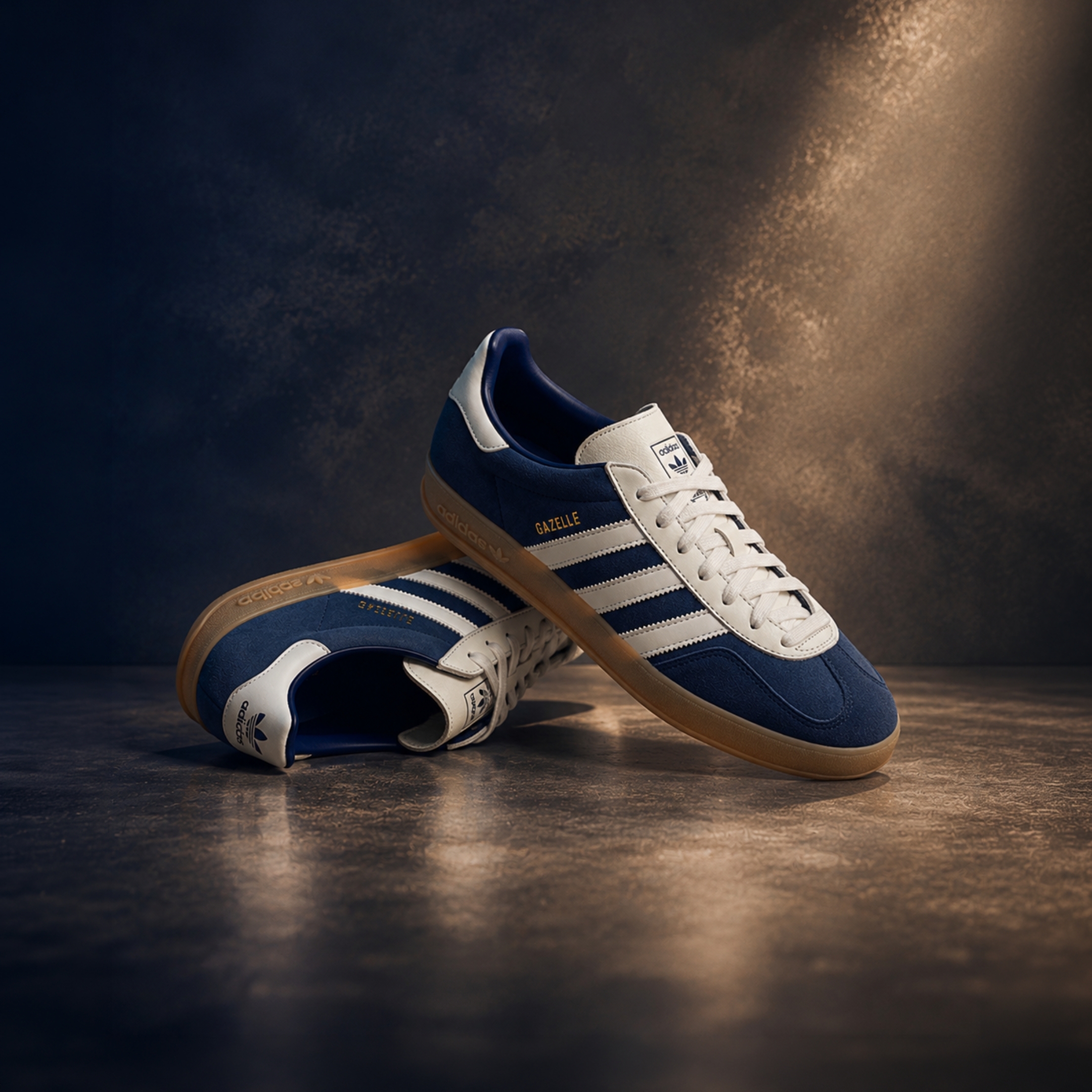 NICEDAY 代購 ADIDAS GAZELLE INDOOR 霧霾藍 海軍藍 白色 焦糖底 麂皮 皮革 IH9650