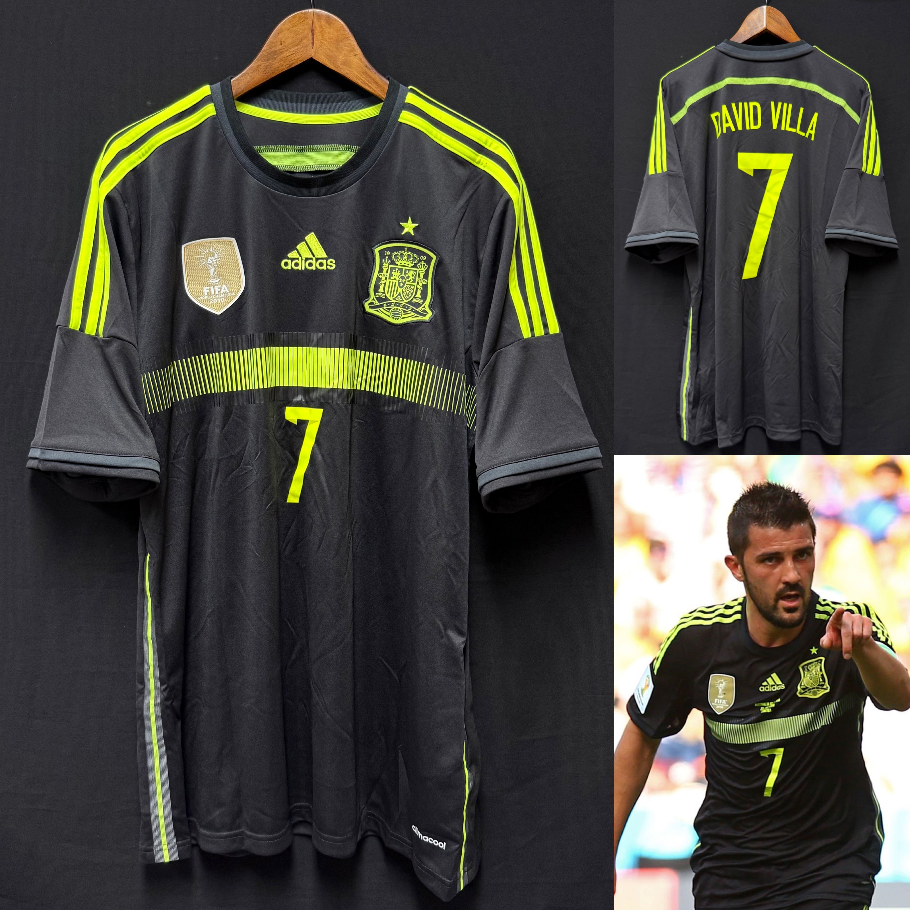 (BNWT) Spain 2014 Adidas Away Shirt #7 DAVID VILLA