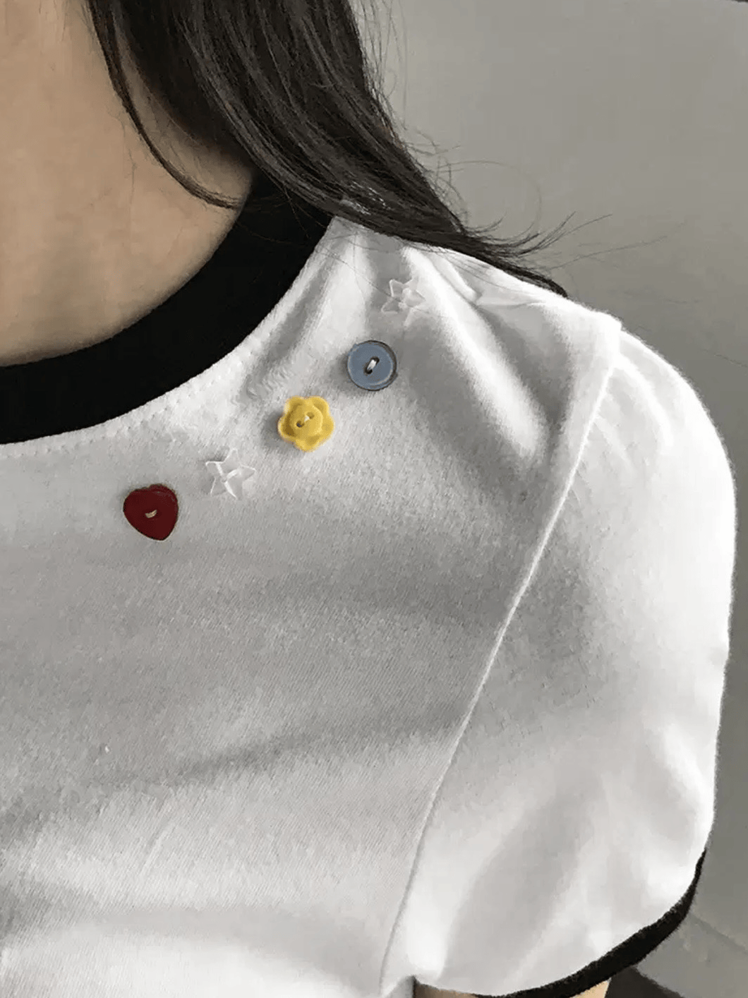 【網站限定優惠】Cute Button Ringer Tee