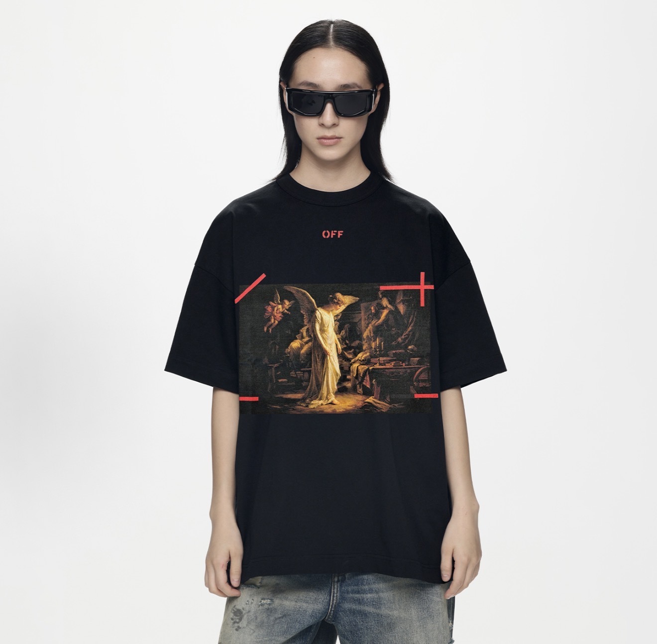 iSNEAKERS｜OFF-WHITE SS26 藝術古典油布畫 黑/灰/白短T