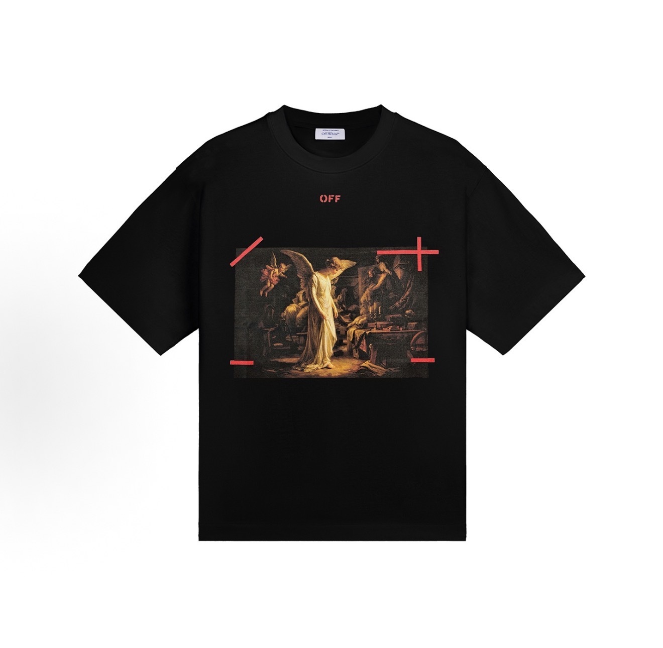 iSNEAKERS｜OFF-WHITE SS26 藝術古典油布畫 黑/灰/白短T