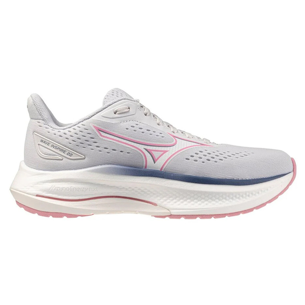 Mizuno 美津濃 Wave Inspire 22 J1GD264474 女 慢跑鞋 支撐 緩震 競速 淺灰 粉紅
