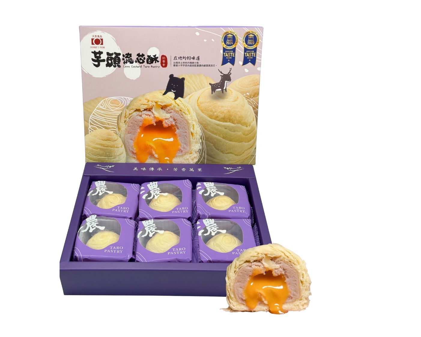 高雄分會│老字號大友 芋頭流芯酥禮盒 (6入，附手提袋)