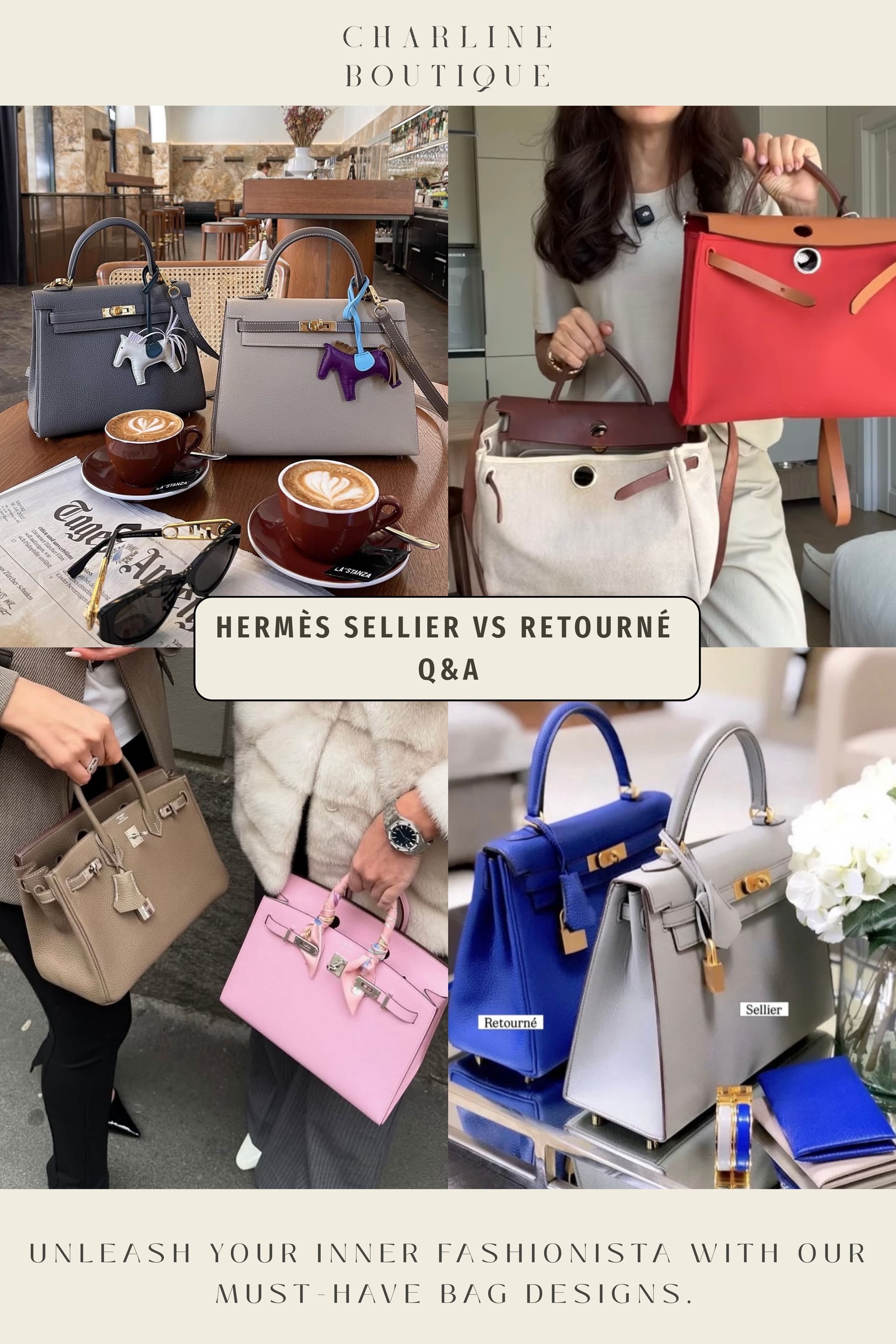 Hermès 內縫外縫常見問題 FAQ  了解完基本工藝差異後，實際站在專櫃或找代購時，大家最在意的還是外觀、容量、皮革和耐用度。以下整理了 10 個愛馬仕迷最常問的問題，幫你精準避雷，找到真正適合你的那顆包。  Q1：Hermès 內縫和外縫最大的差別是什麼？  最大的差別在於「縫製工法」、「縫線位置」與「包身輪廓」這三件事。  外縫（Sellier）： 直接在包身外側縫合，縫線與邊緣處理明顯。通常搭配硬挺皮革，包型方正、線條俐落，帶有高級的建築感，適合商務、正式場合或偏好幹練風格的人。  內縫（Retourné）： 從內側縫合後再翻回正面，外觀看不見明顯縫線，邊角圓潤。通常搭配柔軟皮革，風格休閒隨性，實際使用時皮革也更有延展空間。  以 Charline Boutique 服務客人的經驗來看，喜歡精緻穿搭、俐落線條的人多半偏愛外縫；重視日常實用性與隨性慵懶感的人，通常會愛上內縫。    Q2：Hermès 外縫和內縫通常使用哪些皮革？  一句話講完：外縫要「硬挺」撐輪廓，內縫要「柔軟彈性」才翻得動、才有垂墜感。  外縫（Sellier）常用皮革：  Epsom： 最常見、輕盈又抗刮的壓紋小牛皮，耐操又不用花太多心思照顧。  Box Calf： 表面平滑帶光澤，越用越有復古油潤感，是很經典的老派選擇。  Ostrich 鴕鳥皮、Lizard 蜥蜴皮： 質地硬挺的珍稀材質，常見於較精緻的外縫款。  內縫（Retourné）常用皮革：  Togo： 經典小公牛皮，耐磨好照顧，新手最愛，零失誤款。  Clemence： 顆粒比 Togo 大、更柔軟厚實，垂墜感極佳。  Swift： 細緻滑順、顯色度極高，鮮豔色系穿起來特別跳。  部分較柔軟的鱷魚皮，也會做成內縫款式。  如果你重視輕盈防刮，推薦 Epsom 外縫；重視日常耐用，Togo 內縫最不容易出錯；偏好慵懶垂墜感選 Clemence；喜歡亮眼色彩則可以考慮 Swift。    Q3：Hermès 內縫和外縫的價格會有差別嗎？  會，通常外縫會比同尺寸、相近皮革的內縫款貴一些。  外縫因為工序更複雜、製作難度更高，官方定價通常會比對應的內縫款高出約 5% 至 10%。不過實際成交價格還是會受到尺寸、皮革、顏色，甚至市場供需影響，浮動並不是絕對的。  Charline Boutique 常跟客人說，與其糾結這一點價差，不如選擇真正符合你穿搭習慣與容量需求的款式——買回家天天背，才是真正的高 CP 值。    Q4：Hermès 有哪些包款分為內縫與外縫？  最具代表性、也是最常被拿來比較的，就是 Kelly 凱莉包與 Birkin 柏金包。  Kelly： 內外縫差異最明顯。Kelly Sellier 外縫氣場強大、正式俐落；Kelly Retourné 內縫則自然休閒、容量較佳。  Birkin： 市面上絕大多數的柏金包都是 Retourné 內縫，柔軟好裝；Birkin Sellier 外縫款相對稀有，包身方正硬挺，立體感極強。  Herbag Zip： 部分款式也會標示為 Retourné（例如 Herbag Zip 31 Retourné），雖然同樣是內翻製作，但它是帆布拼接皮革，結構跟全皮革的 Kelly、Birkin 不一樣，通常不會放在同個標準下比較。    Q5：Hermès Kelly 25、Kelly 28、Kelly 32 尺寸怎麼選？  先講結論：25 輕巧減齡、28 最百搭、32 氣場最足，主要看你平常帶多少東西、身高多少。  Kelly 25（小巧精緻）： 亞洲女生最愛的黃金尺寸，背起來輕盈減齡。放得下手機、短夾／卡夾、鑰匙和唇膏，適合平常出門東西不多、喜歡斜背的人。  Kelly 28（經典百搭）： 比例與實用性的完美平衡。除了基本物品，還能塞進中夾、行動電源或小摺疊傘。如果這是你的第一顆 Kelly，想要應付各種場合，28 絕對是首選。  Kelly 32（氣場滿分）： 容量充裕，帶有復古成熟感。放得下長夾、薄平板與文件，適合高挑身形（170cm 以上）、通勤族或習慣帶很多東西的人。  記得把內外縫的視覺差異也算進去：同樣尺寸，外縫看起來會比較大、更有存在感；內縫看起來較小，但更能塞東西。想直接看看實品照或問問庫存，歡迎透過 Charline Boutique LINE 聊聊，我們可以依照你的身高跟習慣幫你抓尺寸。    Q6：Birkin 內縫和外縫的容量有差嗎？  有差，尺寸相同的情況下，內縫（Retourné）的實際容量會比外縫（Sellier）稍微大一點。  因為內縫搭配柔軟皮革，包身有延展性，東西塞多一點包包會自然撐開；外縫因為結構硬挺、皮質較硬，開口比較沒有彈性，裝入較厚或不規則形狀的物品時比較容易卡住。如果你出門非帶長夾和水壺不可，內縫真的會實用很多，這是不少客人回購時親口跟我們說的心得。    Q7：男生適合背哪些 Hermès 包款？  男生挑款的原則很簡單：線條硬朗、尺寸偏大、容量要實用。  Birkin HAC（Haut à Courroies）： 柏金包的前身，比例偏高。2026 世界盃期間，Erling Haaland、Pedro Neto 和 Ousmane Dembélé 等球星都背著 HAC 40 或 50 亮相機場，帥氣度直接破表，是近期男足球星的心頭好。  Birkin： 推薦 Birkin 35 或 40，搭西裝或大衣都很有份量。法國球星 Michael Olise 就曾拿過黑色 Birkin 40，展現成熟氣場。  Kelly Depeches： 保留 Kelly 經典鎖扣，但包身扁平，非常適合作為男士的商務公事包。  Herbag Zip 或 Evelyne： 偏好休閒通勤的話，Herbag Zip 31/39 或大尺寸的 Evelyne 都是相對輕便、低調的好選擇。  Charline Boutique 整理後的心得是，喜歡 Haaland、Dembélé 這種大器機場風格，可以考慮 HAC 40 或 50；偏好 Olise 的成熟低調感，選 Birkin 35 或 40；正式商務場合適合 Kelly Depeches，日常通勤則可以看看 Herbag Zip 31。    Q8：Hermès 刻印代表什麼意思？  刻印（Blind Stamp）就像包包的隱形身分證，通常藏在包身內側或金屬配件附近，用來辨識製作年份與工坊資訊。  年份： 用英文字母代表製造年份，例如近年常見的 2023 年 B 刻、2024 年 W 刻與 2025 年 K 刻（2015 年後改為無框且不按順序排列）。  工匠代碼： 年份旁的數字或符號是愛馬仕內部用來追蹤製作工坊與工匠的，不是型號或色號。  特殊符號： 例如馬蹄印代表 Special Order（特別訂製），或是代表珍稀皮革的特定符號。  不過要特別提醒大家，單看刻印是不能用來判斷真假的，還是要綜合皮革質感、縫線與五金工藝一起鑑定，這也是我們每次幫客人驗貨都會堅持的流程。    Q9：Hermès 哪一種皮革最適合新手？  新手入坑首選 Epsom 跟 Togo，兩個都很好照顧、失誤率低。  Epsom： 想要一顆 Kelly 外縫，選 Epsom 就對了。輕盈、硬挺、超級耐刮，平常用包比較大剌剌也沒關係，包包永遠直挺挺的。  Togo： 目標是 Birkin 或 Kelly 內縫，Togo 是零失誤首選。手感柔軟但不軟塌，自帶自然顆粒紋理，耐磨且不怕輕微刮痕，越用越有味道。  Clemence： 如果打算買 Lindy 或 Picotin 這類休閒包，Clemence 厚實且垂墜感極佳，能完美呈現這類包款慵懶柔和的輪廓。    Q10：Hermès 哪些包款不用配貨也能買？  Hermès 官方從來沒公開承認過「配貨制度」，但不可否認，Birkin、Kelly 與 Constance 入手難度確實很高。  相對來說，Picotin Lock（菜籃子）、Herbag Zip、Garden Party、Evelyne 與 Bolide 較不屬於熱門配額包款，是比較有機會直接抱回家的選項。但要提醒大家，專櫃真的不是「不用配貨就隨時有現貨」，尤其是 Picotin 的熱門尺寸（18/22），或是遇到金棕色、大象灰、黑色這種天菜金剛色，依然常常一包難求。新手第一次進店，可以試著先從這些款式詢問起，成功率會高很多。  如果不確定哪個款式庫存機率比較高，也歡迎先加 Charline Boutique LINE 問問我們最近的市場觀察，省得白跑一趟。