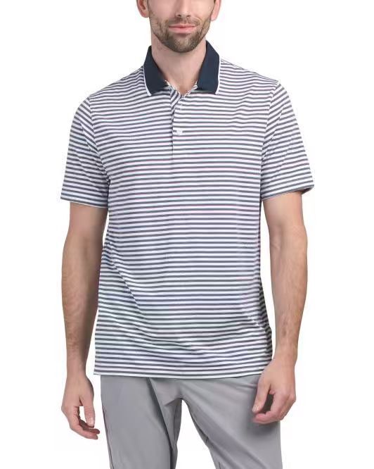 【預購】PUMA H072102 男裝條紋短袖Polo衫 (藍白條紋)