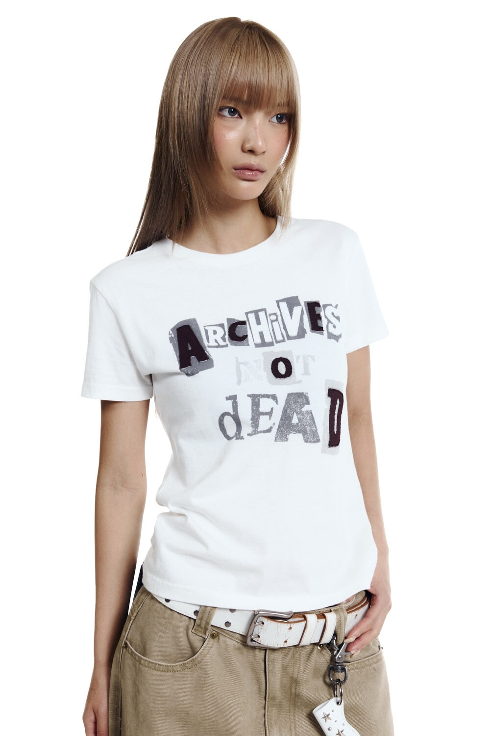 (K3)Archives Not Dead Half Top (White)