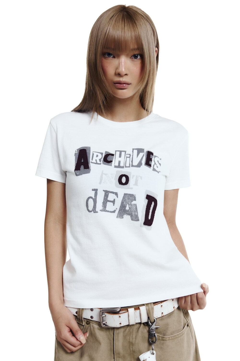 (K3)Archives Not Dead Half Top (White)