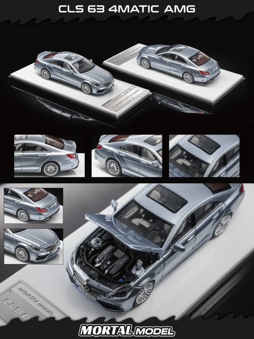 PO-$190 * MORTAL * 1:64 BMW CLS 63 AMG C218 SEDAN ICE BLUE