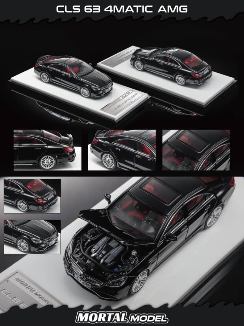PO-$190 * MORTAL * 1:64 BMW CLS 63 AMG C218 SEDAN METALLIC BLACK