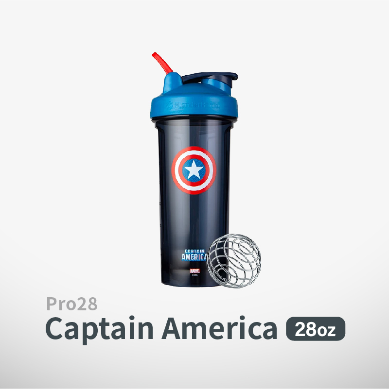 Blender Bottle® Pro28™【Marvel特別款】圓底透亮搖搖杯|美國隊長
