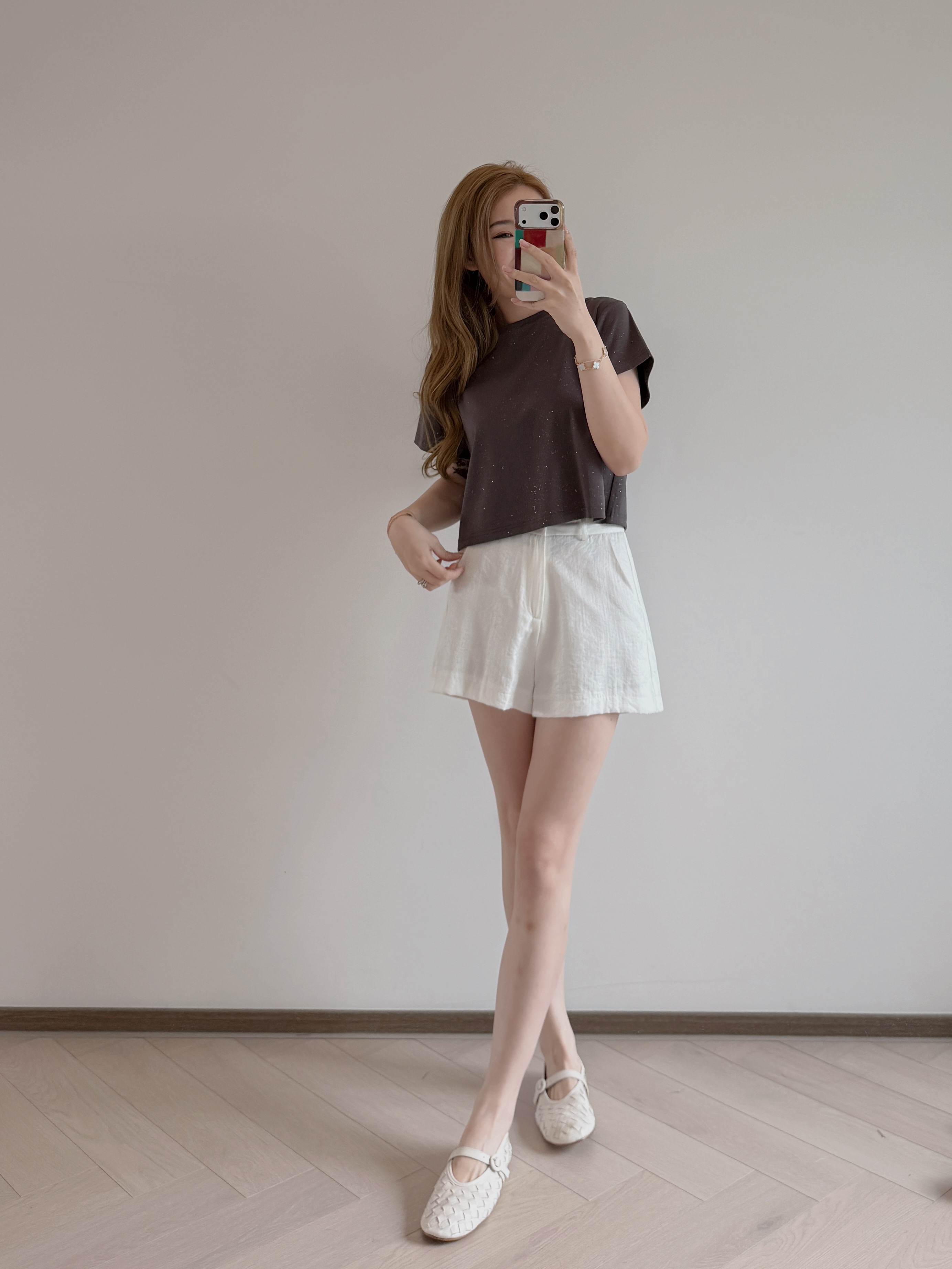 現貨 7478 銀河灰微寬鬆圓領Crop Tee