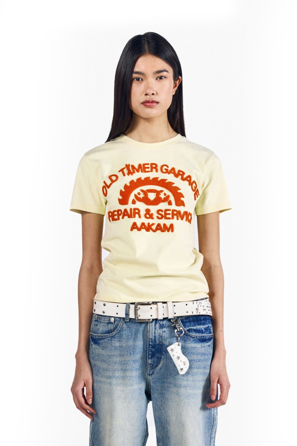 (K7)Repair Service Boucle Half Top (Cream)
