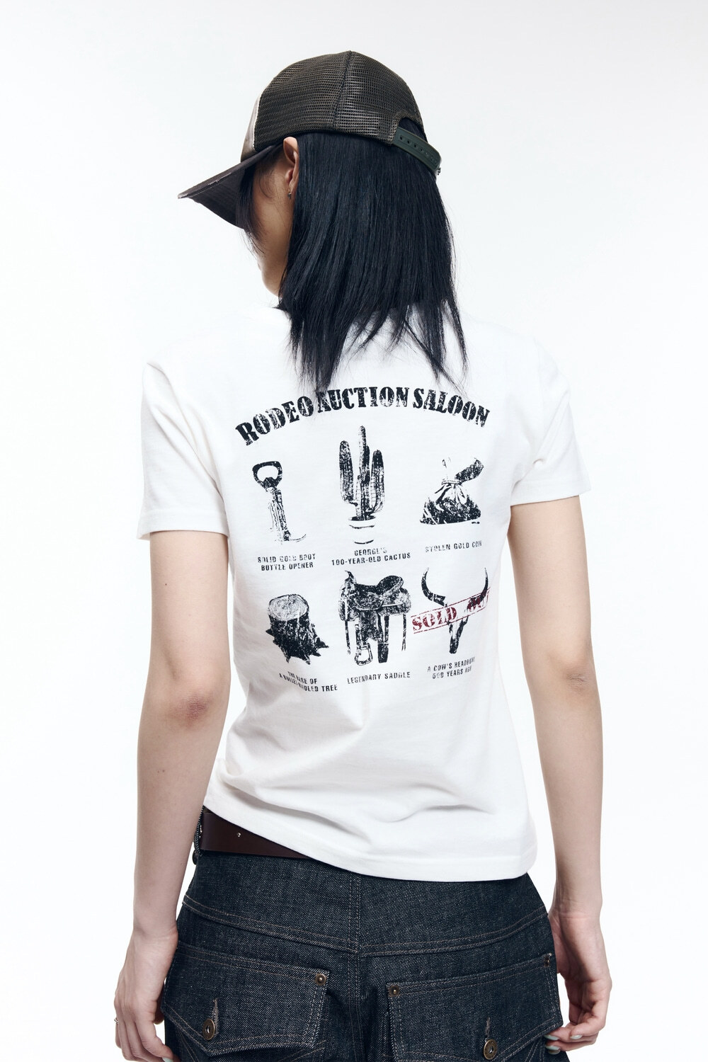 (K8)Rodeo Saloon Half Top (White)