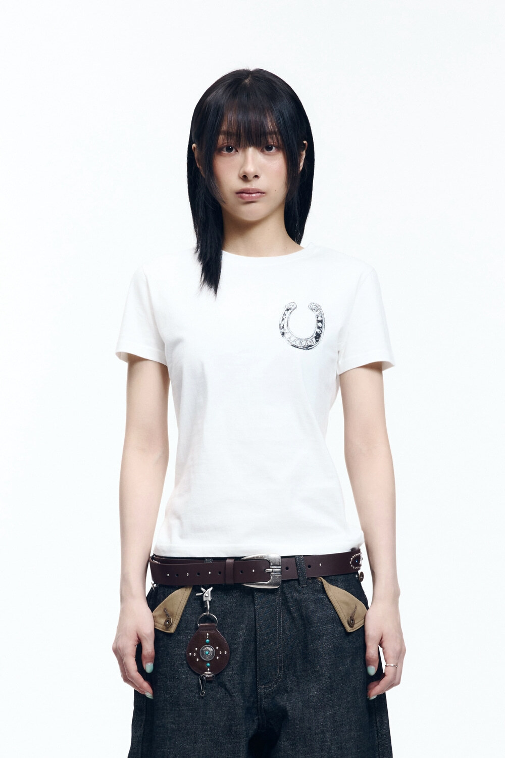 (K8)Rodeo Saloon Half Top (White)