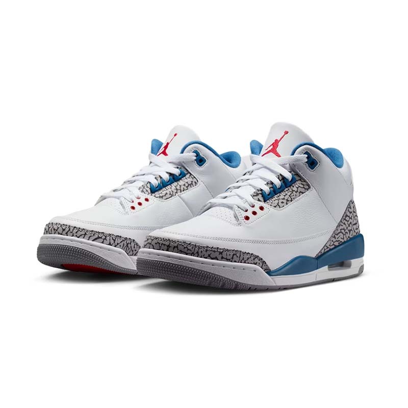 Air Jordan 3 "True Blue" 白藍 皮革 爆裂紋 休閒鞋 男鞋 IF4396-104 [台灣現貨]