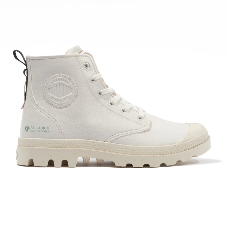 PALLADIUM 休閒鞋 PAMPA HI RE-VEGAN LTH 奶白 皮革 拉鍊 高筒靴 女 74378-116