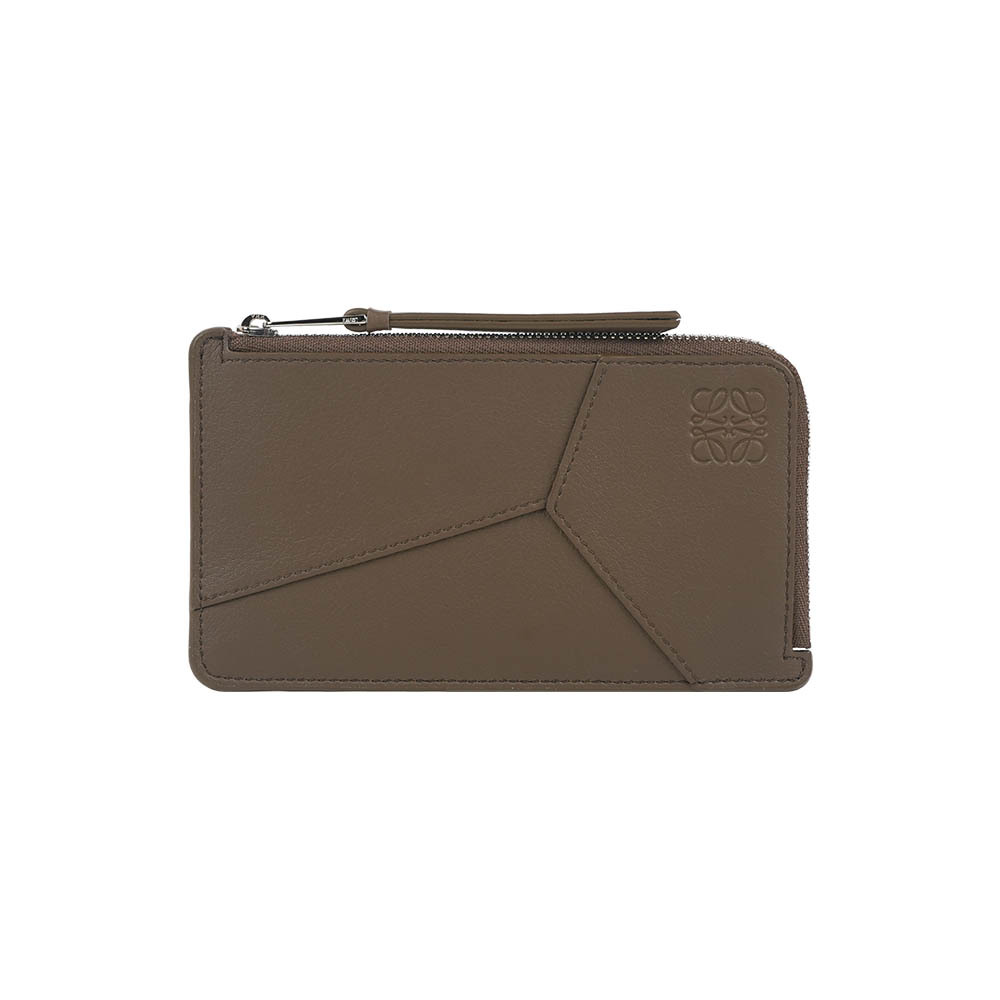 【LOEWE】Puzzle Edge 經典小牛皮長形拉鍊零錢包/卡片夾(焦茶色)