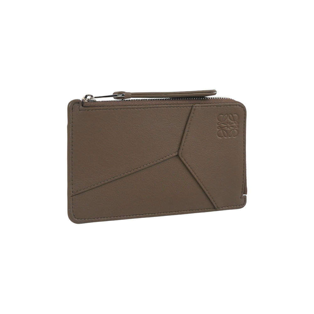 【LOEWE】Puzzle Edge 經典小牛皮長形拉鍊零錢包/卡片夾(焦茶色)