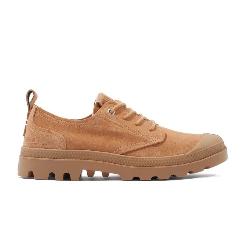 PALLADIUM 休閒鞋 PAMPA OX SKIN 卡其 麂皮 低筒靴 男女 74385-284