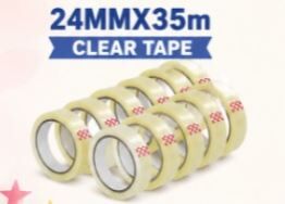 今日特价 24mm x 35m clear tape