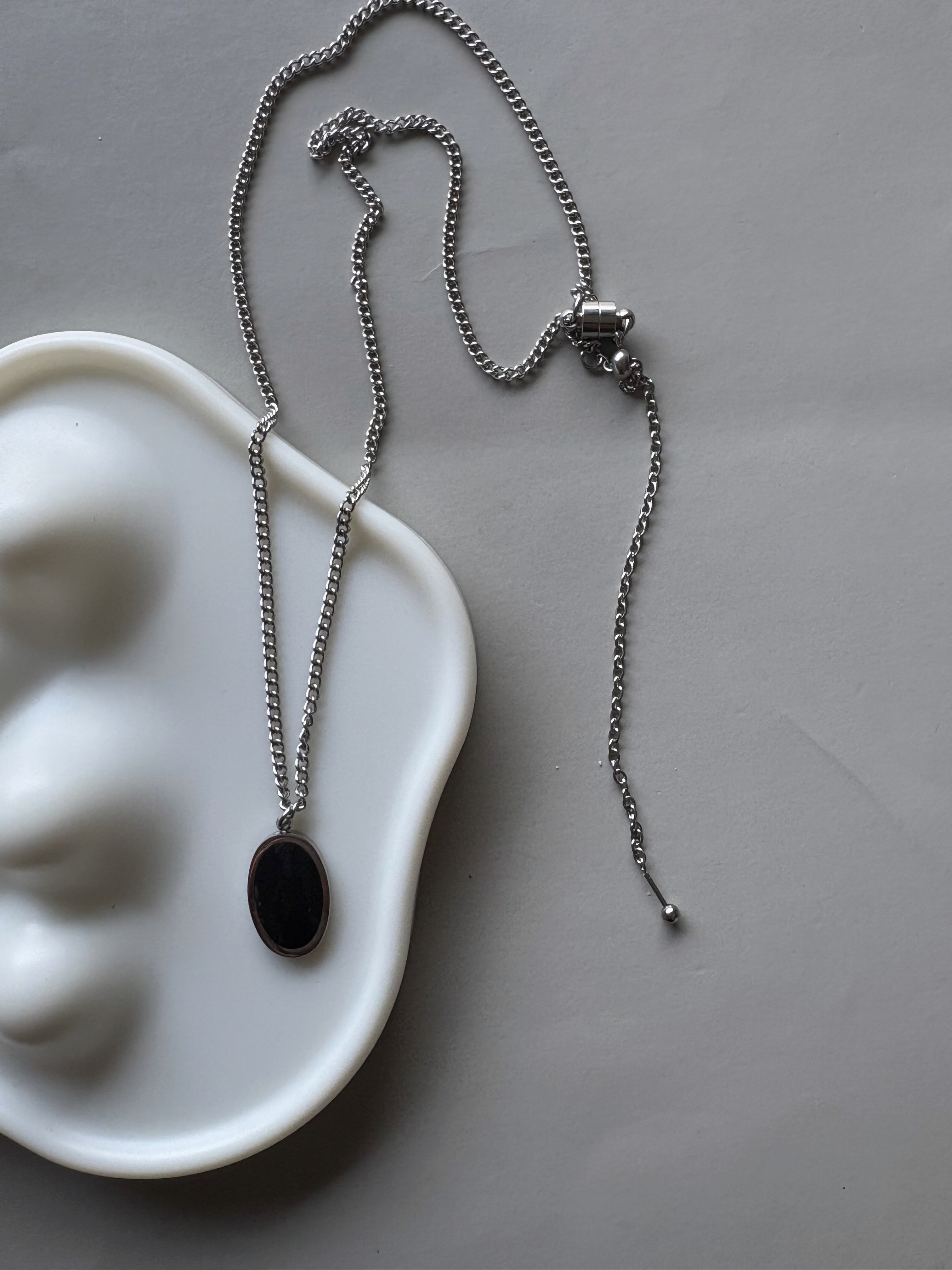 MSA black stone necklace