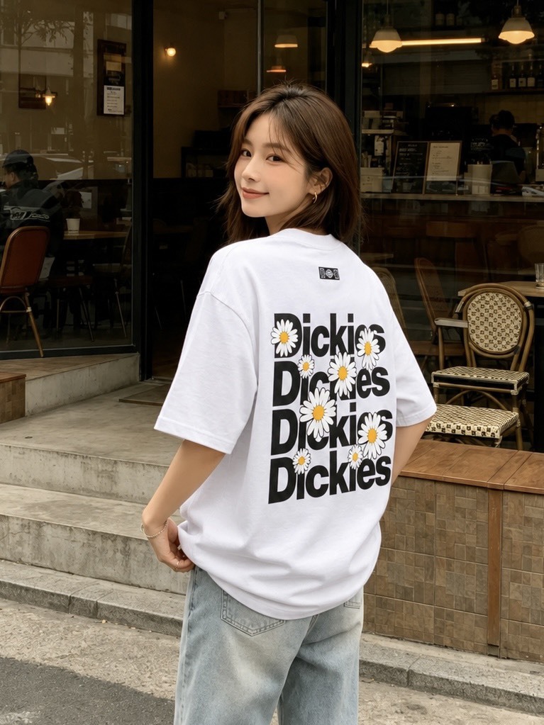 DICKIES 美式復古小雛菊 字母 圓領 短袖 T 女款
