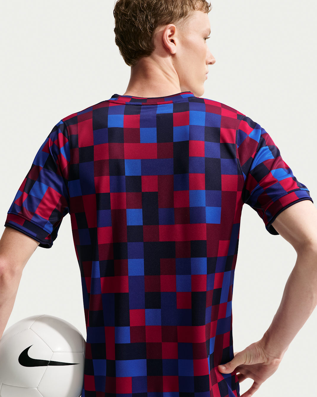 男款Nike Dri-FIT Football Pre-Match Top F.C. Barcelona 巴塞隆納 預賽 主場 足球 俱樂部 合身 印花 運動 短T【II1667-621】ADFIFA