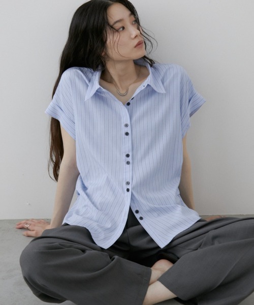 不易皺！挺版落肩側打摺襯衫 ART0708
