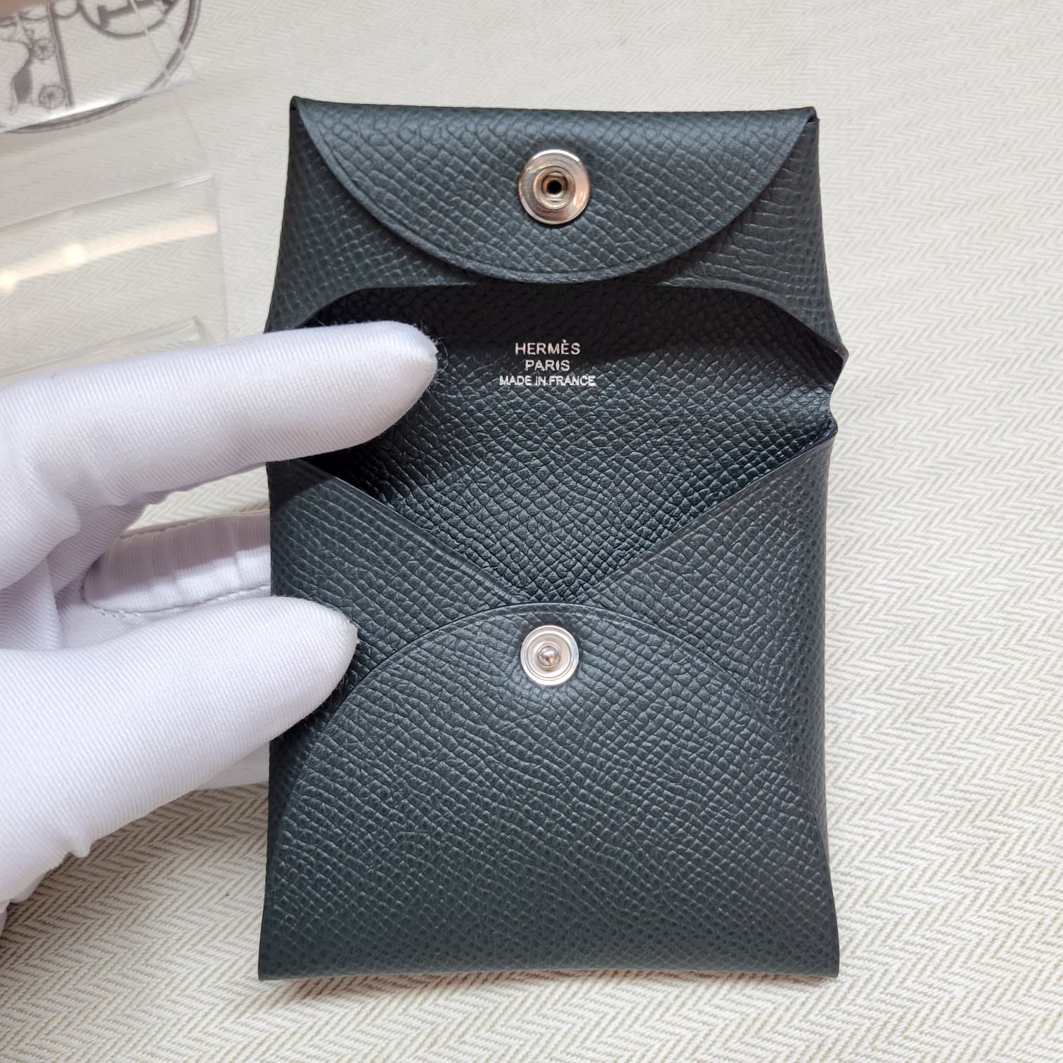 HERMES Bastia 6O Vert Cypres EPSOM 松柏綠 零錢包